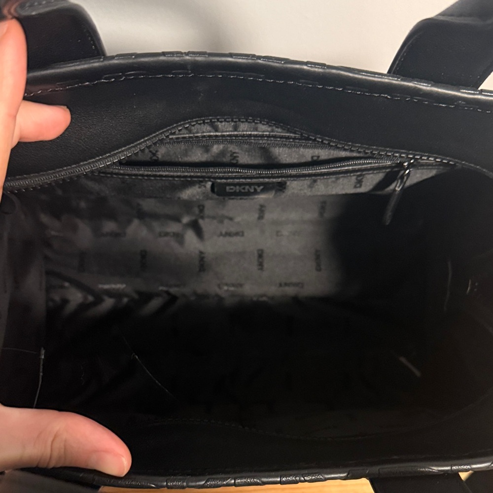 DKNY Black Logo Embossed Handbag - Picture 5 of 5